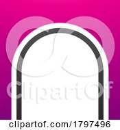 Magenta And Black Arch Shaped Letter N Icon