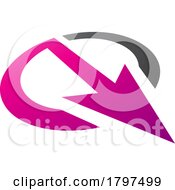 Poster, Art Print Of Magenta And Black Arrow Shaped Letter Q Icon
