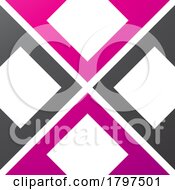 Poster, Art Print Of Magenta And Black Arrow Square Shaped Letter X Icon