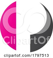 Poster, Art Print Of Magenta And Black Circle Shaped Letter P Icon