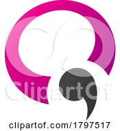 Poster, Art Print Of Magenta And Black Comma Shaped Letter Q Icon