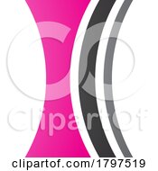 Poster, Art Print Of Magenta And Black Concave Lens Shaped Letter I Icon