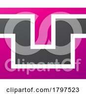 Poster, Art Print Of Magenta And Black Rectangle Shaped Letter U Icon