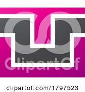 Magenta And Black Rectangle Shaped Letter U Icon