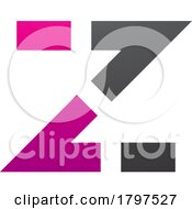 Poster, Art Print Of Magenta And Black Dotted Line Shaped Letter Z Icon