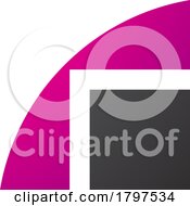 Poster, Art Print Of Magenta And Black Geometrical Letter R Icon