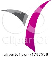 Poster, Art Print Of Magenta And Black Grass Shaped Letter Y Icon