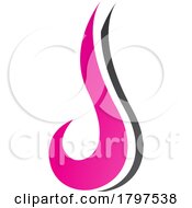 Poster, Art Print Of Magenta And Black Hook Shaped Letter J Icon