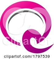 Poster, Art Print Of Magenta And Black Hook Shaped Letter Q Icon
