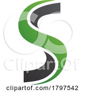 Poster, Art Print Of Green And Black Twisted Shaped Letter S Icon