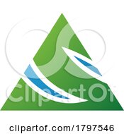 Green And Blue Triangle Shaped Letter S Icon
