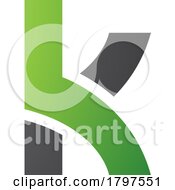 Poster, Art Print Of Green And Black Lowercase Letter K Icon With Overlapping Paths