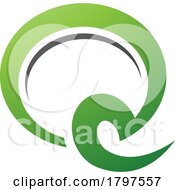 Poster, Art Print Of Green And Black Hook Shaped Letter Q Icon