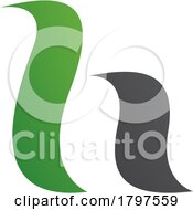 Green And Black Calligraphic Letter H Icon