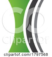 Green And Black Concave Lens Shaped Letter I Icon
