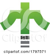 Poster, Art Print Of Green And Black Cross Shaped Letter T Icon