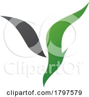 Green And Black Diving Bird Shaped Letter Y Icon