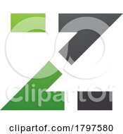 Green And Black Dotted Line Shaped Letter Z Icon