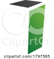 Poster, Art Print Of Green And Black Folded Letter I Icon