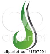 Poster, Art Print Of Green And Black Hook Shaped Letter J Icon