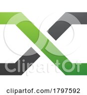 Poster, Art Print Of Green And Black Letter X Icon With Crossing Lines