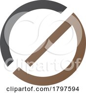 Poster, Art Print Of Brown And Black Thin Round Letter G Icon