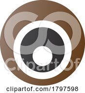 Poster, Art Print Of Brown And Black Letter O Icon With Nested Circles