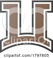 Poster, Art Print Of Brown And Black Arch Shaped Letter U Icon