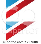Poster, Art Print Of Blue And Red Triangular Flag Shaped Letter B Icon
