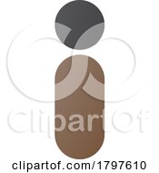 Brown And Black Abstract Round Person Shaped Letter I Icon