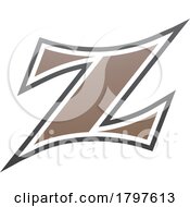 Poster, Art Print Of Brown And Black Arc Shaped Letter Z Icon