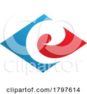 Blue And Red Horizontal Diamond Shaped Letter E Icon