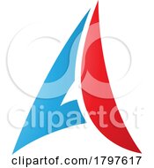 Poster, Art Print Of Blue And Red Paper Plane Shaped Letter A Icon