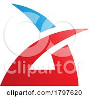 Blue And Red Spiky Grass Shaped Letter A Icon