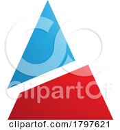 Poster, Art Print Of Blue And Red Split Triangle Shaped Letter A Icon