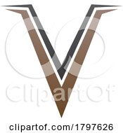 Poster, Art Print Of Brown And Black Spiky Shaped Letter V Icon