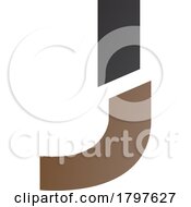 Poster, Art Print Of Brown And Black Split Shaped Letter J Icon
