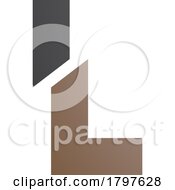 Brown And Black Split Shaped Letter L Icon