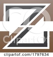 Poster, Art Print Of Brown And Black Striped Shaped Letter Z Icon
