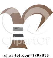 Brown And Black Striped Letter R Icon
