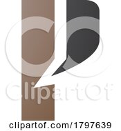 Poster, Art Print Of Brown And Black Letter P Icon With A Bold Rectangle