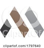 Poster, Art Print Of Brown And Black Letter M Icon With Rectangles