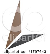 Poster, Art Print Of Brown And Black Letter L Icon With Triangles