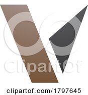 Poster, Art Print Of Brown And Black Geometrical Shaped Letter V Icon
