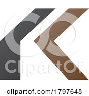 Brown And Black Folded Letter K Icon