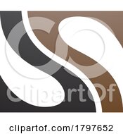 Poster, Art Print Of Brown And Black Fish Fin Shaped Letter S Icon