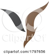 Poster, Art Print Of Brown And Black Diving Bird Shaped Letter Y Icon