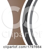 Brown And Black Concave Lens Shaped Letter I Icon