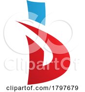 Poster, Art Print Of Blue And Red Bold Spiky Letter B Icon