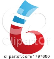 Poster, Art Print Of Blue And Red Curly Spike Shape Letter B Icon